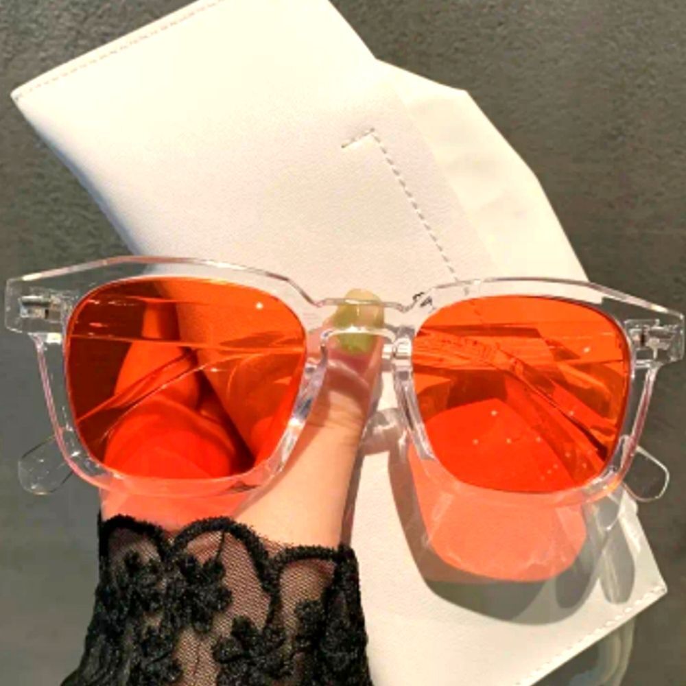 Retro unisex Color Block Mirrored Lens Sun Glasses